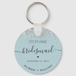 Gepersonaliseerd Bridesmaid Glitter confetti effec Sleutelhanger