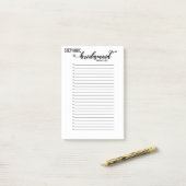 Gepersonaliseerd Bridesmaid om een weddenschap aan Post-it® Notes (Op bureau)