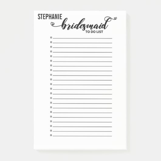 Gepersonaliseerd Bridesmaid om een weddenschap aan Post-it® Notes (Voorkant)