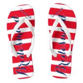 Gepersonaliseerd Bridesmaid Rood Blauw Teenslippers (Voetbed)