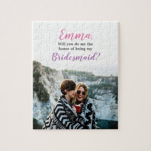 [Gepersonaliseerd] Bridesmaid Voorstel Foto Puzzle Legpuzzel (Verticaal)