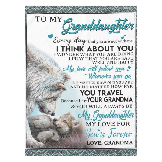 Gepersonaliseerd brief aan mijn kleindochter van o tafelkleed (Voorkant)