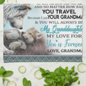 Gepersonaliseerd brief aan mijn kleindochter van o theedoek (Gevouwen)