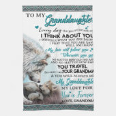 Gepersonaliseerd brief aan mijn kleindochter van o theedoek (Verticaal)