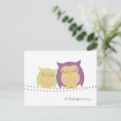 Gepersonaliseerd Briefkaart Kawaii Owl (Staand voorkant)
