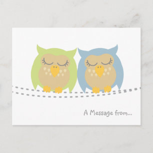 Gepersonaliseerd Briefkaart Kawaii Owl
