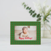 Gepersonaliseerd Briefkaart met groene kerstbomen (Staand voorkant)