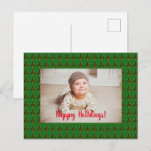 Gepersonaliseerd Briefkaart met groene kerstbomen (Voorkant / Achterkant)