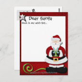 Gepersonaliseerd Briefkaart - Wish List Red (Voorkant / Achterkant)