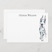 Gepersonaliseerd briefpapier met Grote Deen Notitiekaartje (Voorkant / Achterkant)