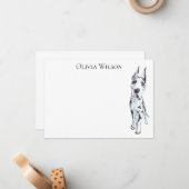 Gepersonaliseerd briefpapier met Grote Deen Notitiekaartje (Voorkant / Achterkant in situ)