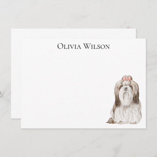 Gepersonaliseerd briefpapier met hond notitiekaartje (Voorkant / Achterkant)