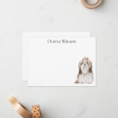 Gepersonaliseerd briefpapier met hond notitiekaartje (Voorkant / Achterkant in situ)