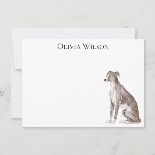 Gepersonaliseerd briefpapier met windhond notitiekaartje (Voorkant)