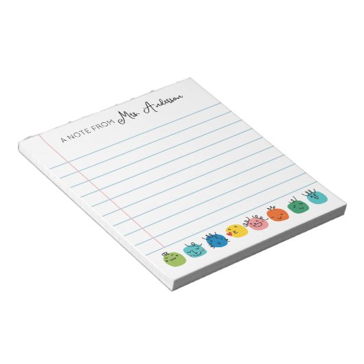 Gepersonaliseerd briefpapier Notitieblok Emoji Tea (Schuin)