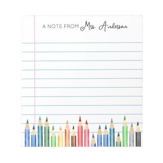 Gepersonaliseerd briefpapier Notitieblok Teacher G (Voorkant)