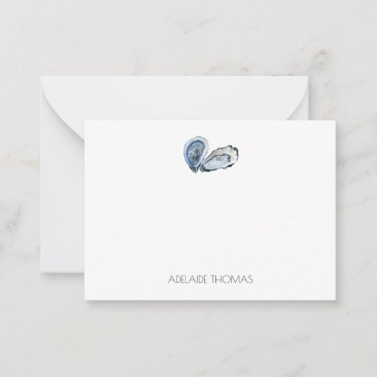Gepersonaliseerd Briefpapier Oyster Notitiekaartje (Voorkant)