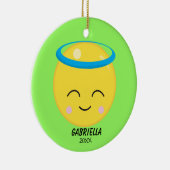 Gepersonaliseerd Bright Angel Emoji Ornament (Rechts)