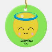 Gepersonaliseerd Bright Angel Emoji Ornament (Voorkant)