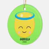 Gepersonaliseerd Bright Angel Emoji Ornament (Links)