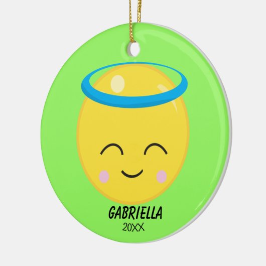 Gepersonaliseerd Bright Angel Emoji Ornament (Links)