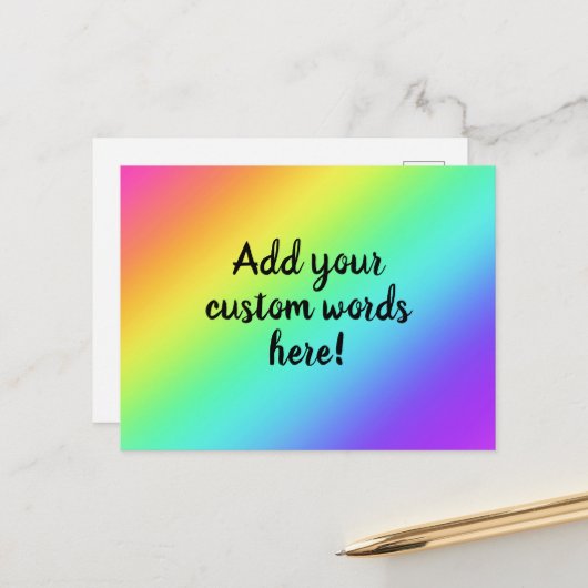 Gepersonaliseerd Bright Rainbow Briefkaart (Voorkant / Achterkant in situ)
