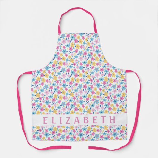 Gepersonaliseerd Bright Tiny Floral Schort (Voorkant)