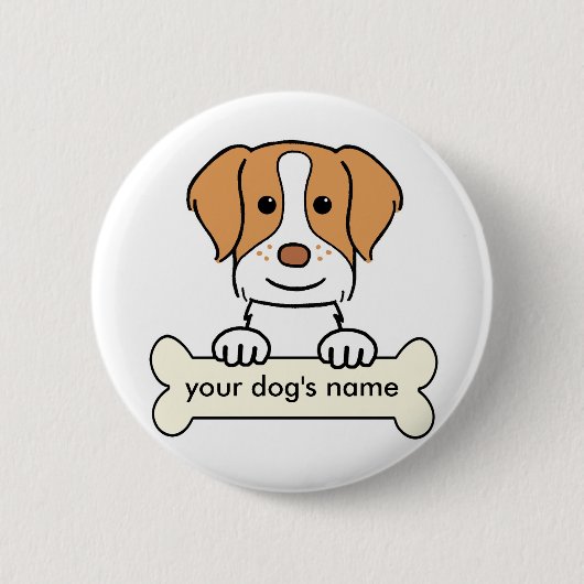 Gepersonaliseerd Brittany Spaniel Ronde Button 5,7 Cm (Voorkant)
