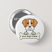 Gepersonaliseerd Brittany Spaniel Ronde Button 5,7 Cm (Voorkant /achterkant)