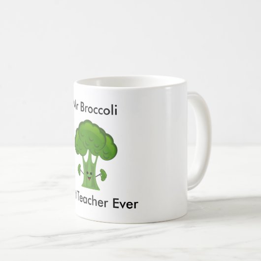 Gepersonaliseerd, Broccoli, Beste leraar ooit Koffiemok (Voorkant rechts)