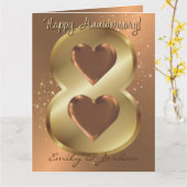 Gepersonaliseerd Brons 8e jaar Jubileum voor bruil Kaart (Gele Bloem)