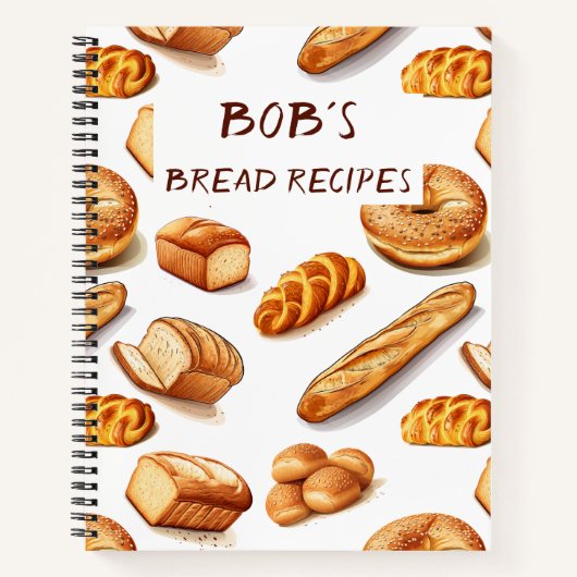 Gepersonaliseerd broodrecept notitieboek (Voorkant)