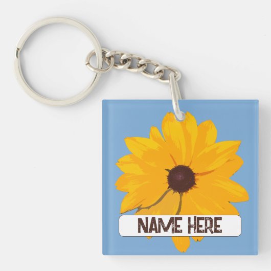 Gepersonaliseerd Brown Eyed Susan met gepersonalis Sleutelhanger (Voorkant)
