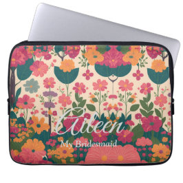 Gepersonaliseerd bruidsmeisje cadeau idee laptop sleeve