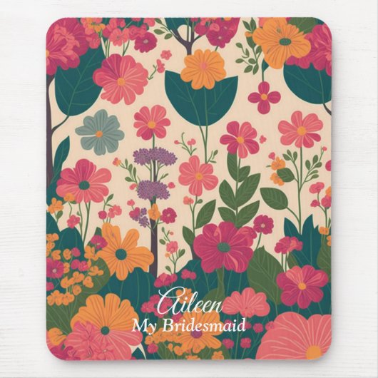 Gepersonaliseerd bruidsmeisje cadeau idee muismat (Voorkant)