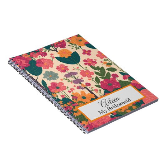 Gepersonaliseerd bruidsmeisje cadeau idee notitieboek (Rechterzijde)