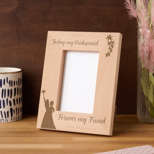 Gepersonaliseerd bruidsmeisje cadeau (portret) gegraveerde lijstjes (Links)