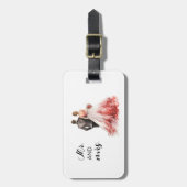 Gepersonaliseerd bruidspaar Bagagelabel (Voorkant verticaal)