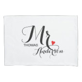 Gepersonaliseerd bruidspaar - meneer met hart kussensloop (Voorkant)