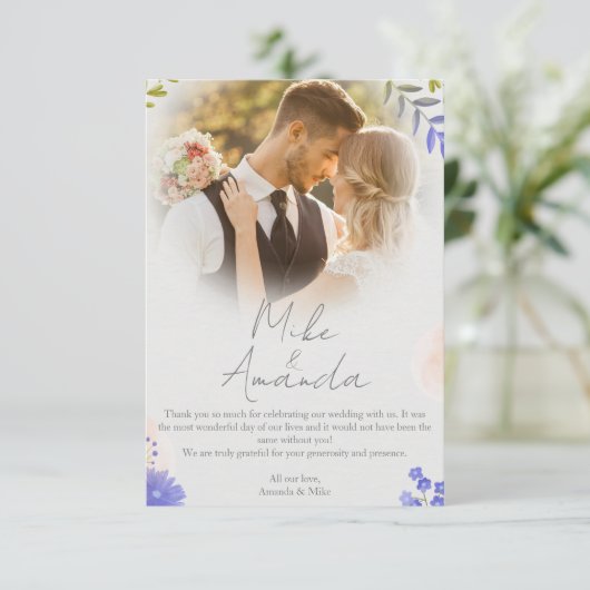 Gepersonaliseerd bruiloft Dank je kaarten (Staand voorkant)