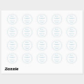Gepersonaliseerd bruiloft eenvoudig blauw ronde sticker (Vel)