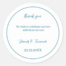 Gepersonaliseerd bruiloft eenvoudig blauw