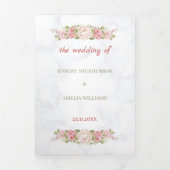 Gepersonaliseerd bruiloft Elegant Roos Flower Drieluik Uitnodiging (Cover)