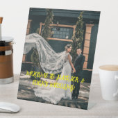 Gepersonaliseerd bruiloft ezel reclamebord met voetstuk (Insitu)