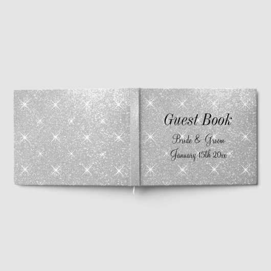 Gepersonaliseerd bruiloft gastenboek met sparkly c (Volledig)