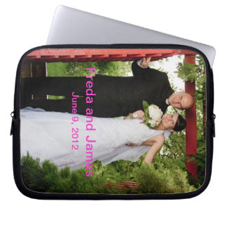 Gepersonaliseerd bruiloft laptop sleeve
