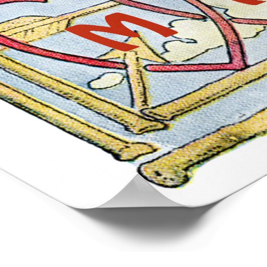 Gepersonaliseerd bruiloft lijst poster (Hoek)