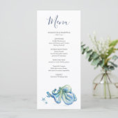 Gepersonaliseerd Bruiloft Menu Design Strand Bruil (Staand voorkant)