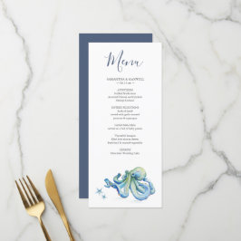 Gepersonaliseerd Bruiloft Menu Design Strand Bruil