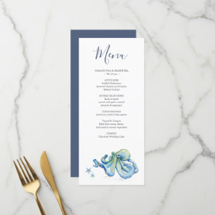 Gepersonaliseerd Bruiloft Menu Design Strand Bruil